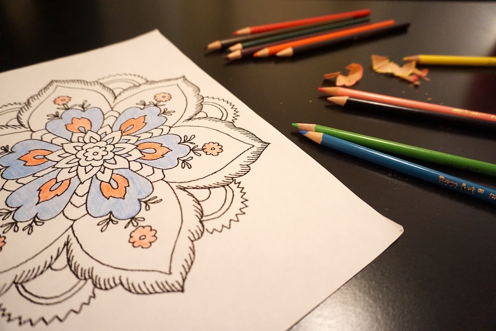 Color pencil flower